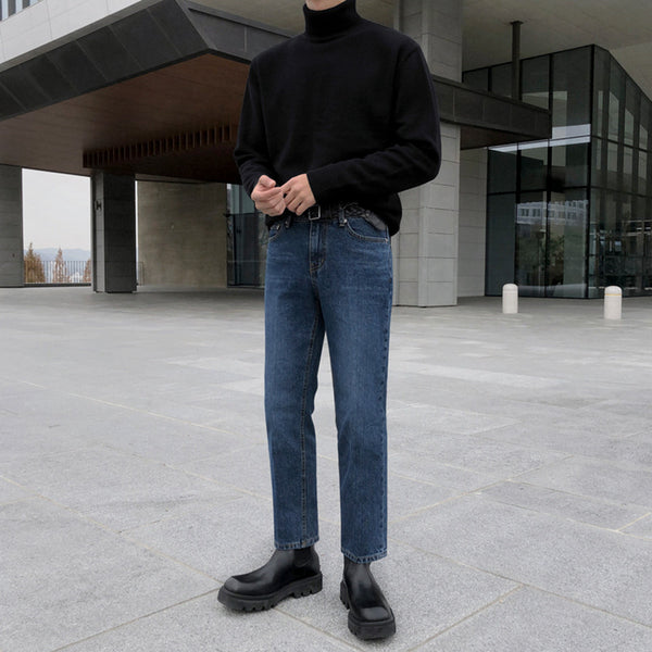 Suéter de cuello alto delgado engrosado de otoño e invierno para hombres