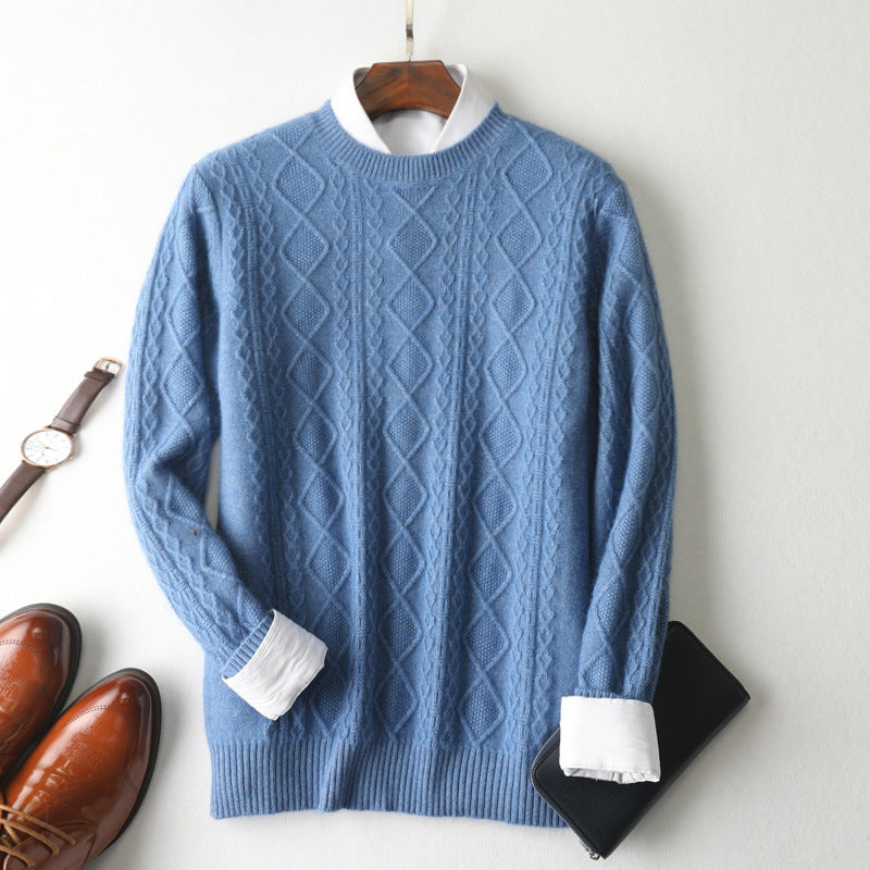 High-end Round Neck Thick Solid Color Sweater