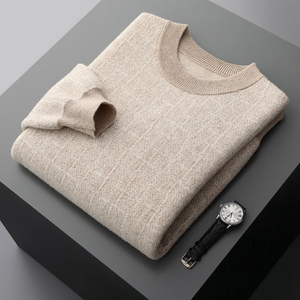 Men's Round Neck Business Casual Padded Sweater