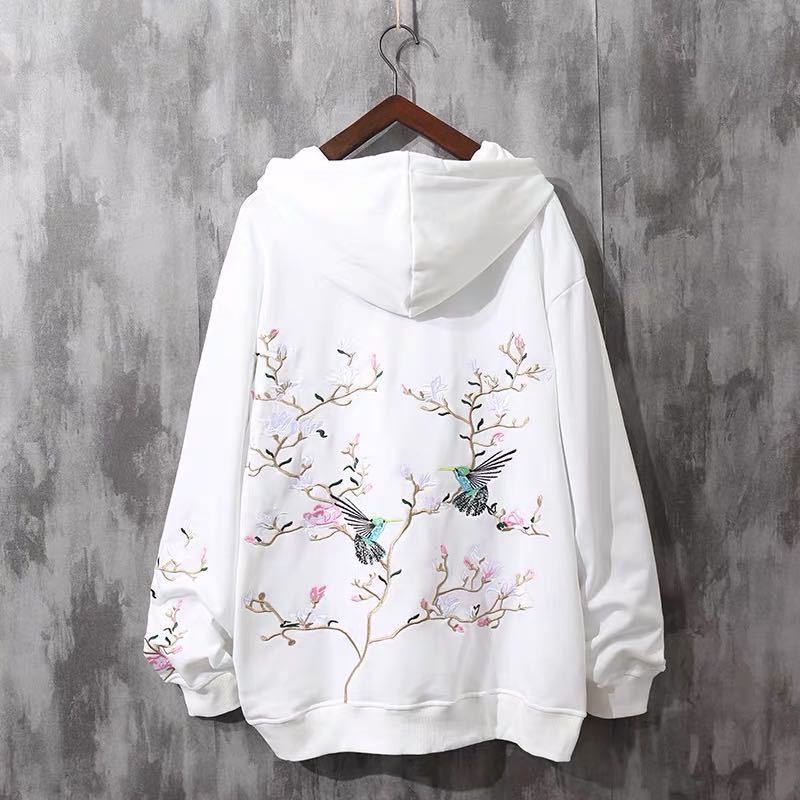 Embroidered Sweater couple's Hooded Plus Velvet