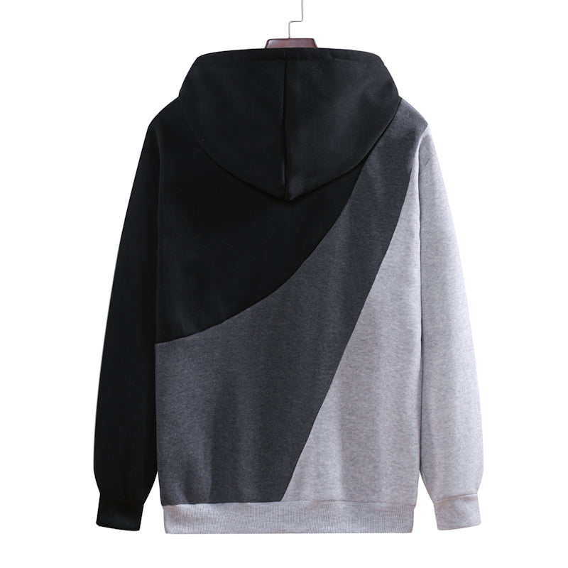Casual Men's Loose Stitching Hooded Pullover Sweater