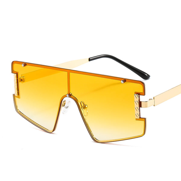 Gafas PC Lentes degradados Marco dorado Diseñador de marca Gafas de sol de alta gama