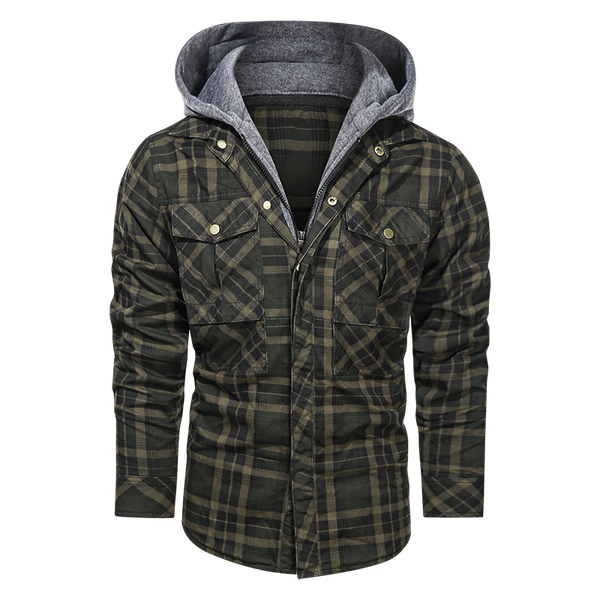 Men Warm Fleece Detachable Hoodie Jacket