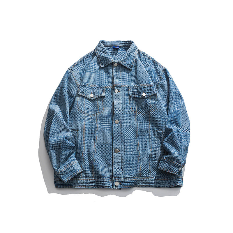 Japanese Vintage Washed Distressed Casual Denim Jacket