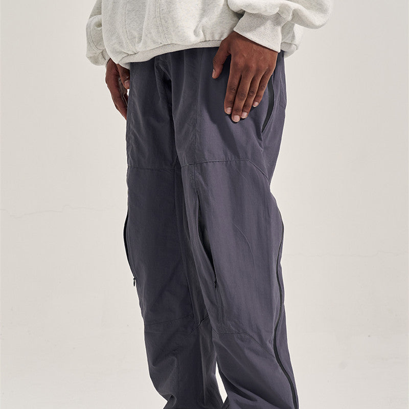 Pantalones casuales con cremallera para hombre