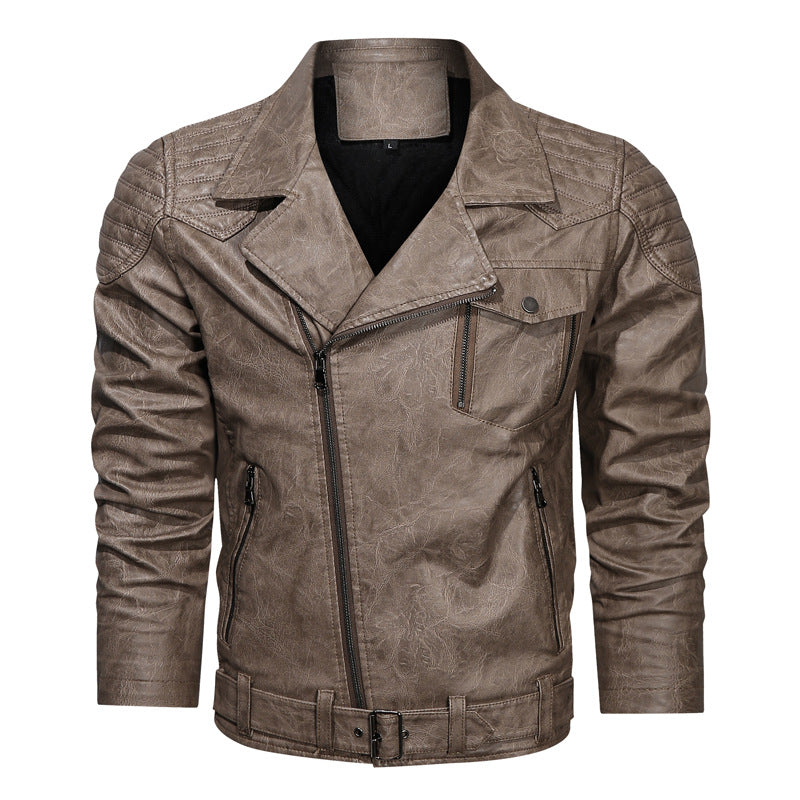 PU Leather Jacket Racing Motorcycle Men's Jacket