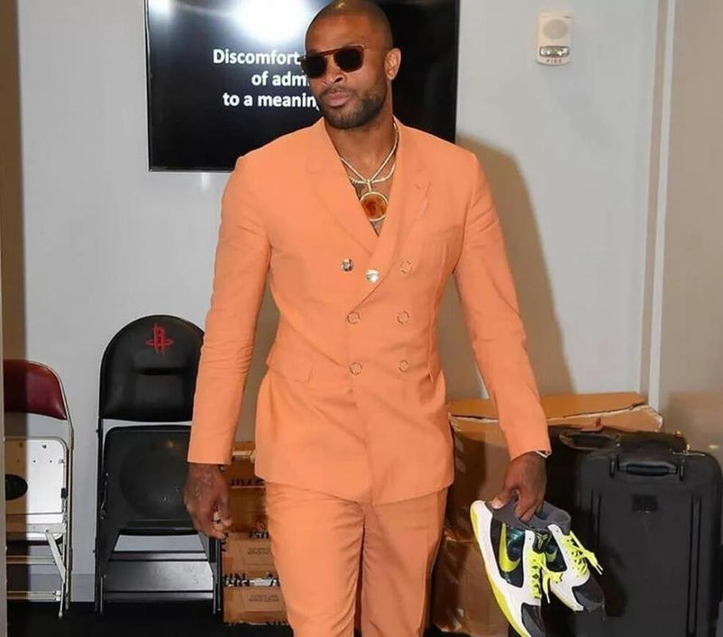 Solid Color Double Breasted Court Suit