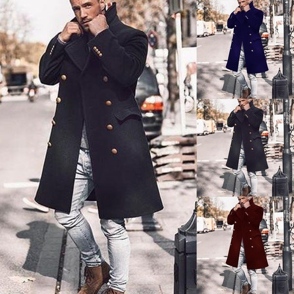 Winter Coat Mid-length Double-breasted Woolen Trench Coat