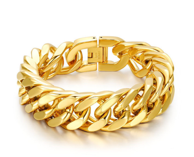 gold double buckle bracelet