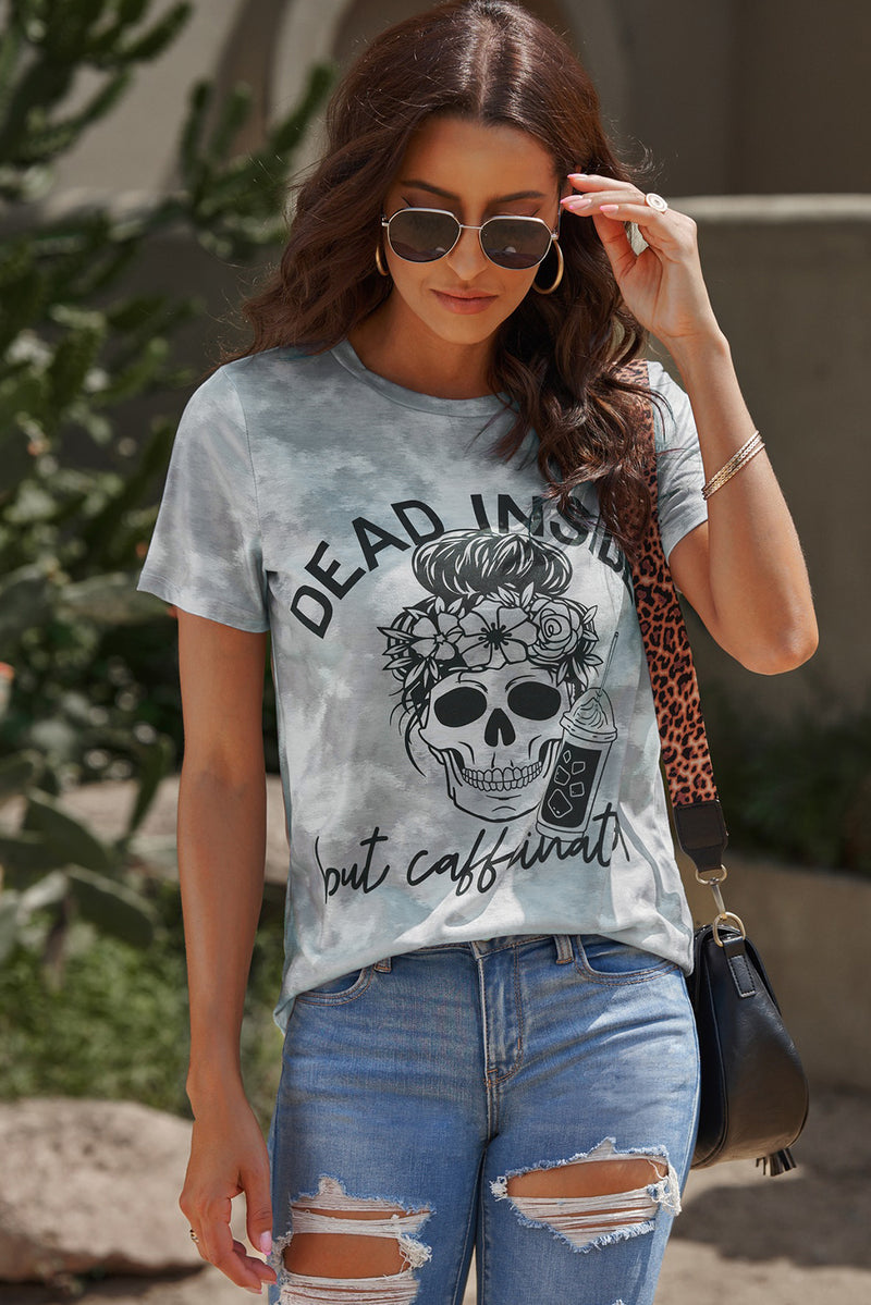 Camiseta de manga corta con estampado de calavera