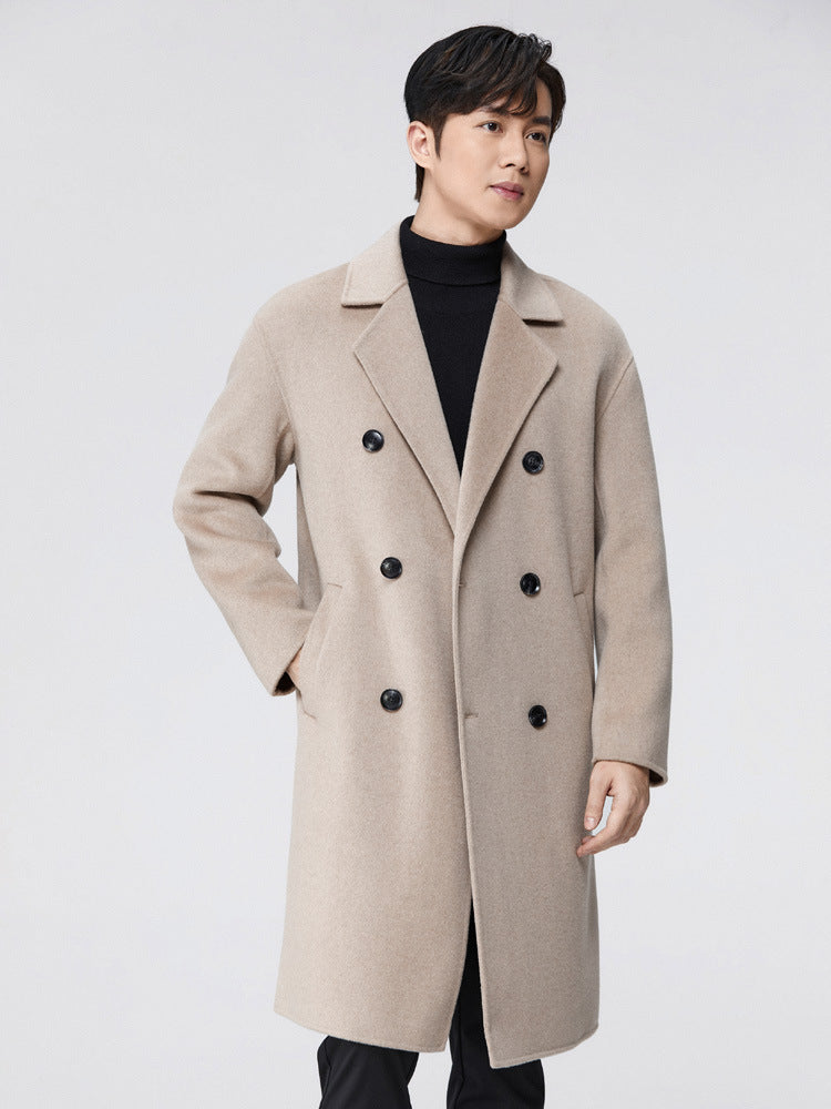 Men's Suit Collar Double Sided Woolen Coat