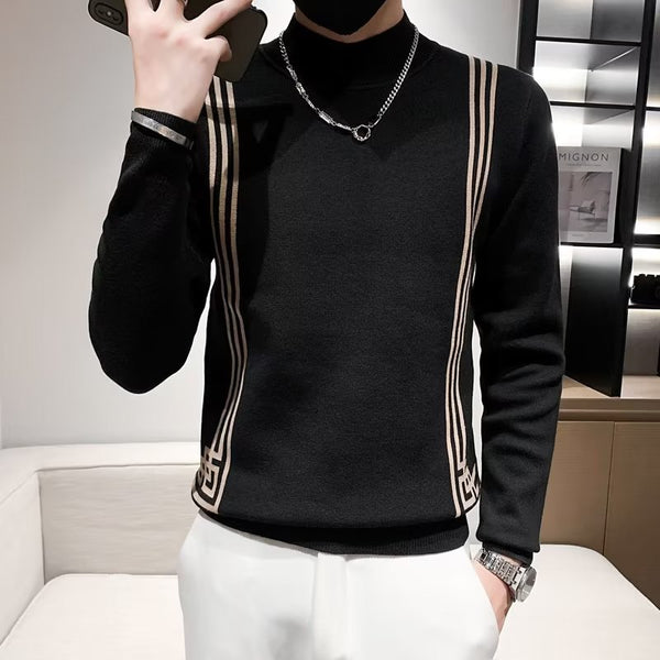 Retro Fashion Slim Half-turtleneck Sweater For Youth