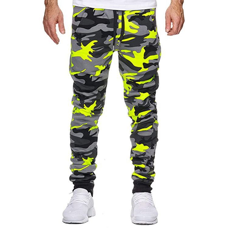 Printed stretch fabric sports jogging pants