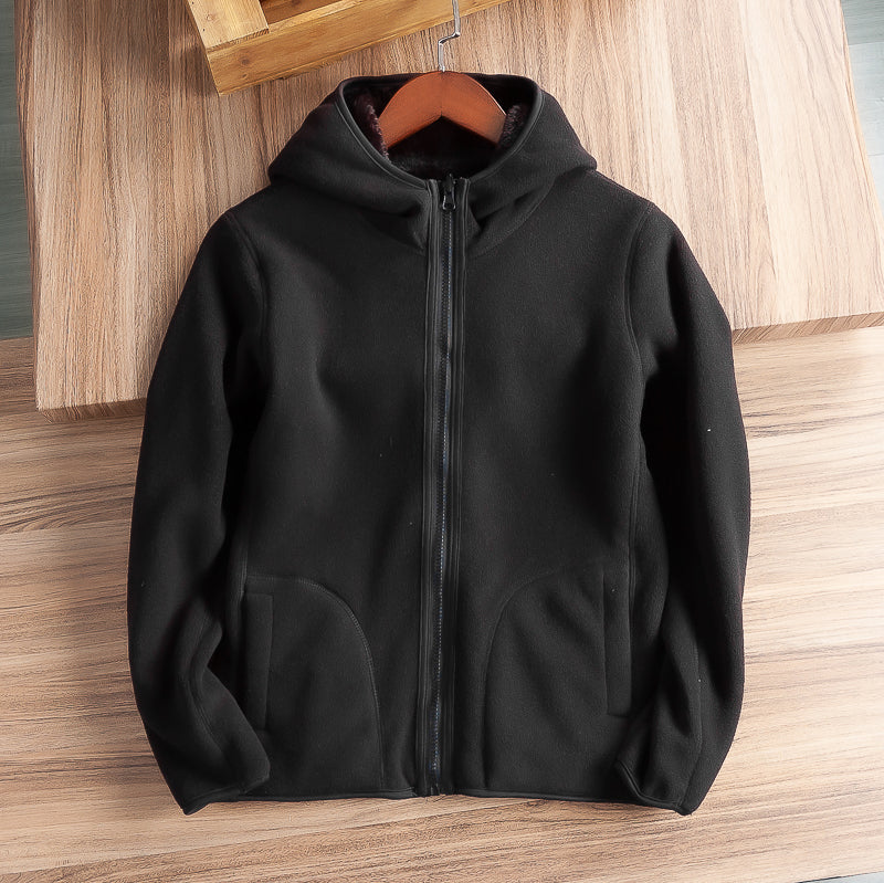 Outdoor Coral Fleece Double-sided Fleece Hooded Jacket