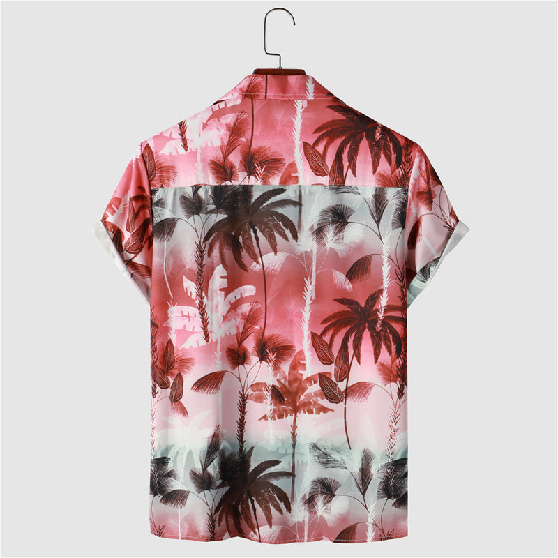 Camisa estampada estilo festivo de ropa de verano para hombre