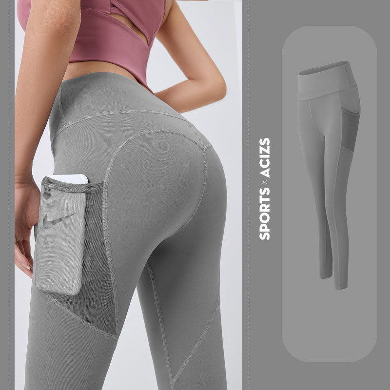 Pantalones de yoga para mujer con polainas de bolsillo Pantalones deportivos