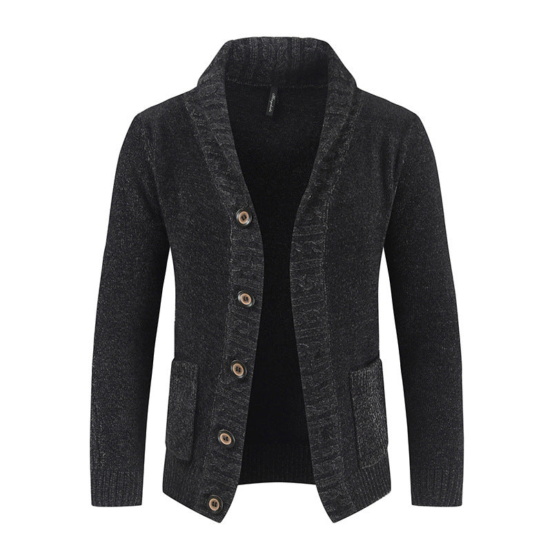 Men's Single-breasted lapel Sweater