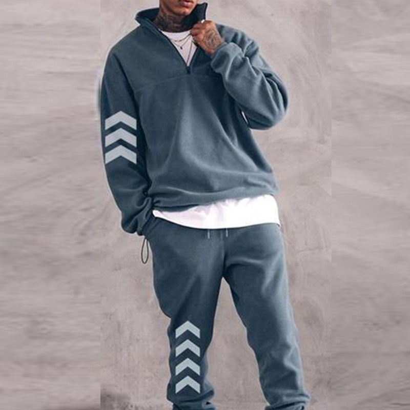 New Foreign Trade Sweater Trousers jumpSuit Men