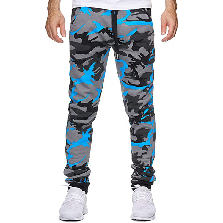Printed stretch fabric sports jogging pants