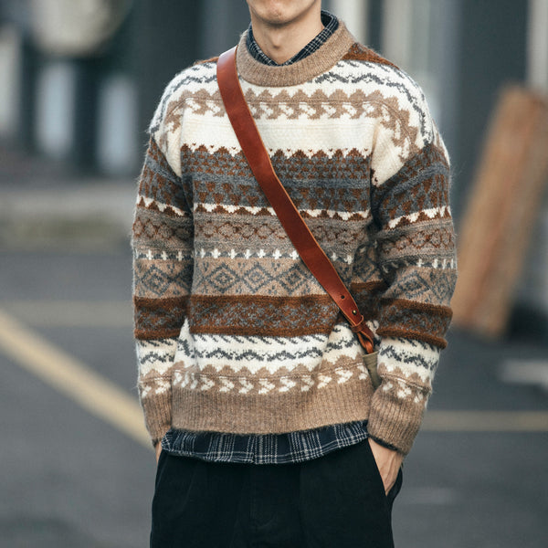 New Ethnic Style Color Sweater Men