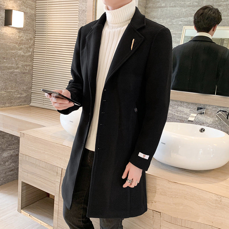 Korean Slim Woolen trench Coat