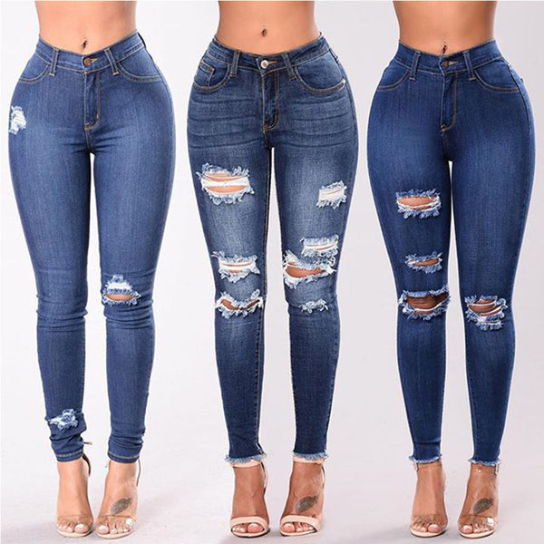 Stretch Hole Slim-Fit Jeans