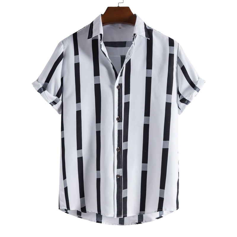 Striped Loose Plus Size Casual Men's Shirt