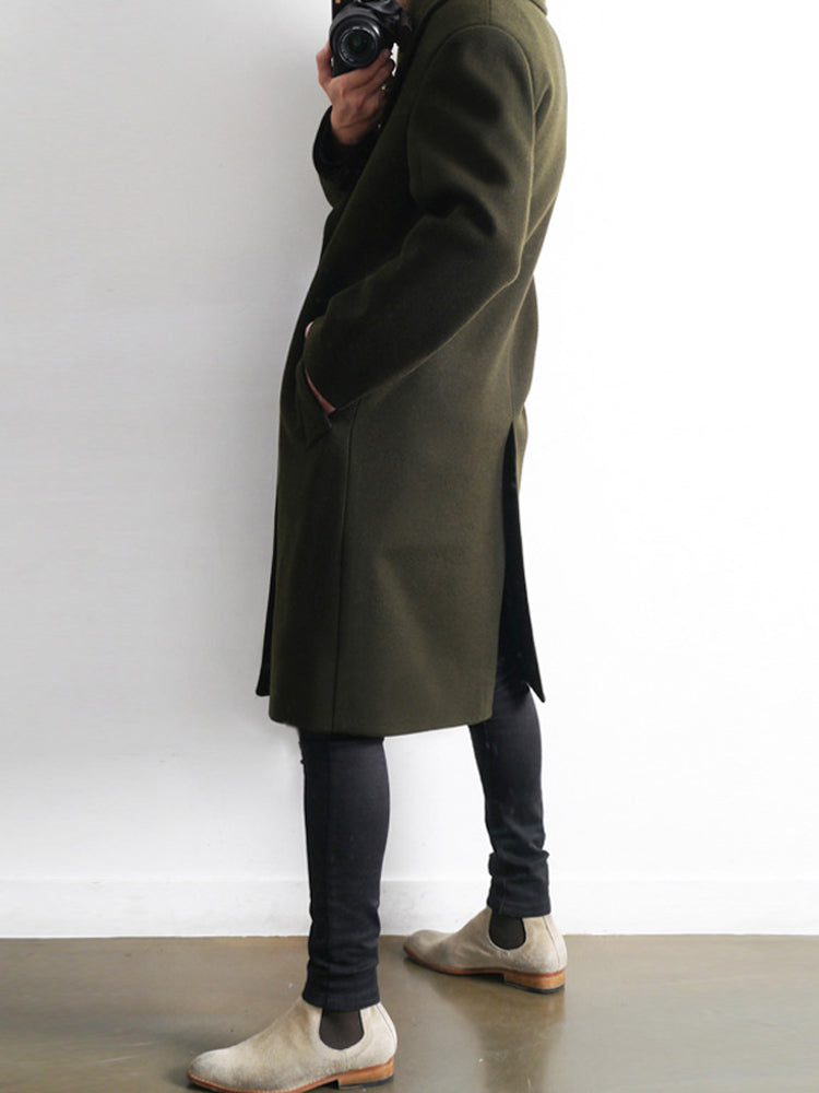 Woolen Men's Mid-length slim fit Trench Coat