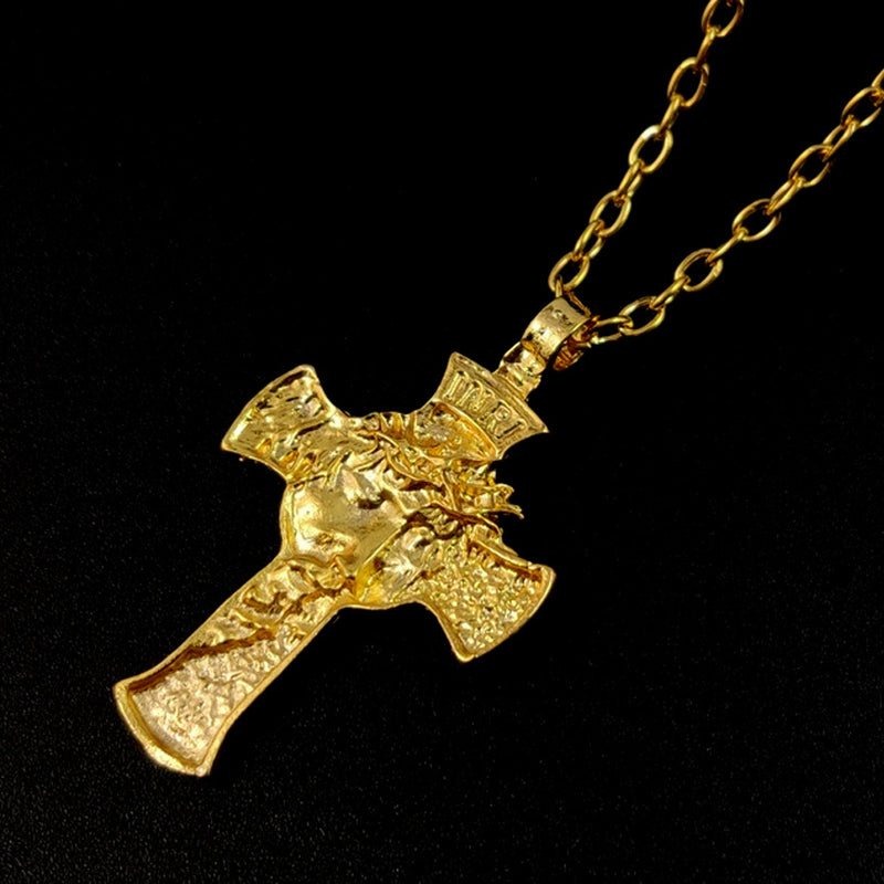 Nuevo collar de cruz de Jesús con espinas para hombre