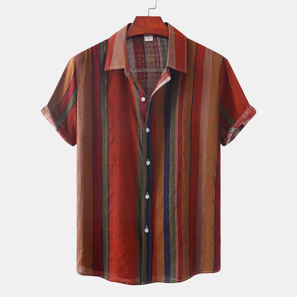 Summer Printing Casual Retro Shirt Men