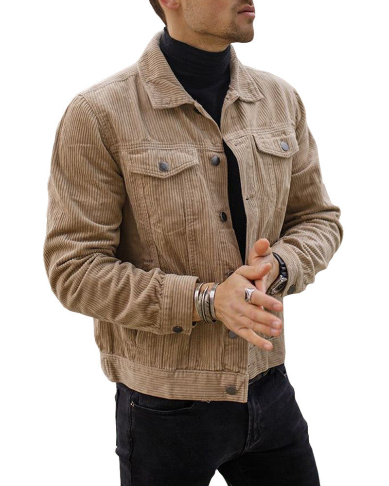 Casual Single-breasted Corduroy Jacket