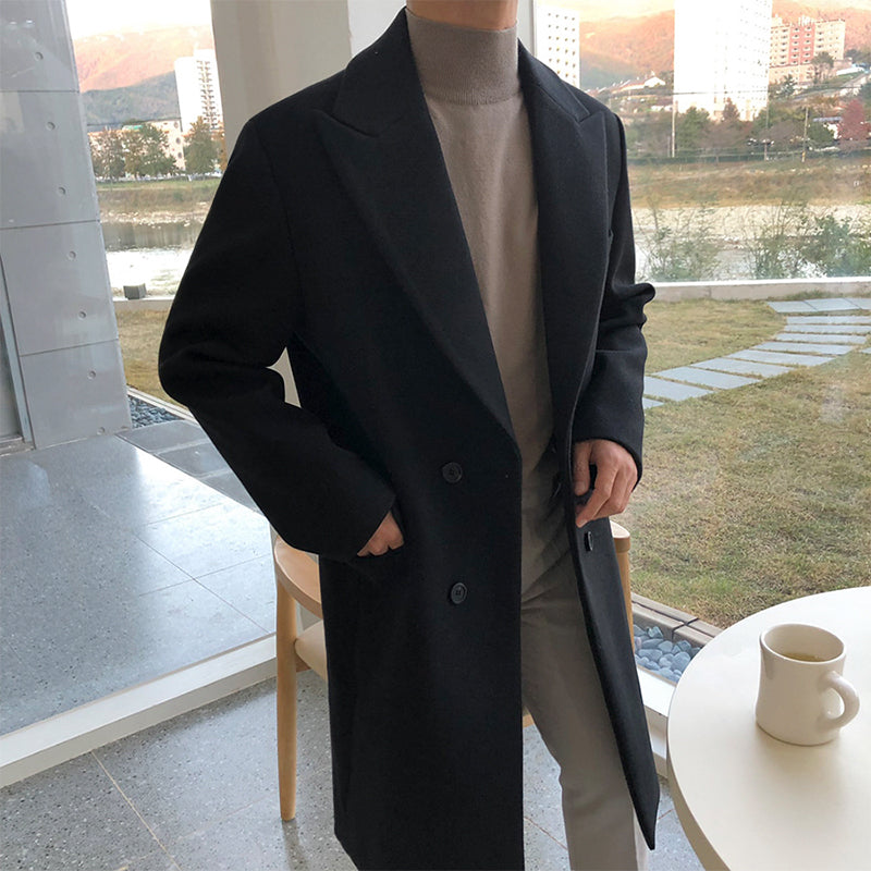 Men's Mid-length Thickened Double-sided Woolen Coat