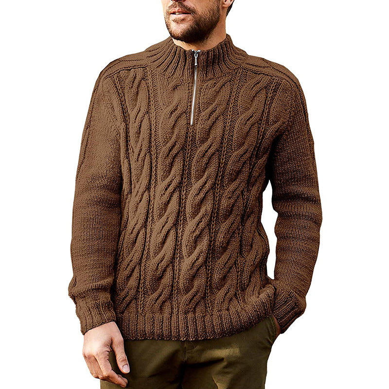 Men's Half High Neck Long Sleeve Sweater