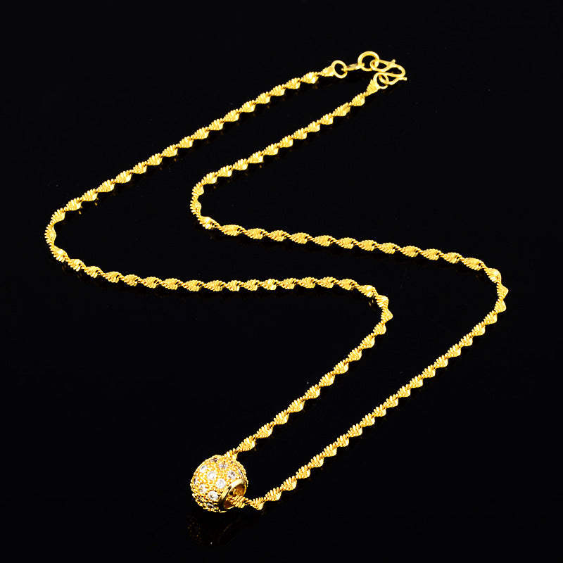 High-end Atmosphere Necklace 24k Gold Plated Bead Necklace