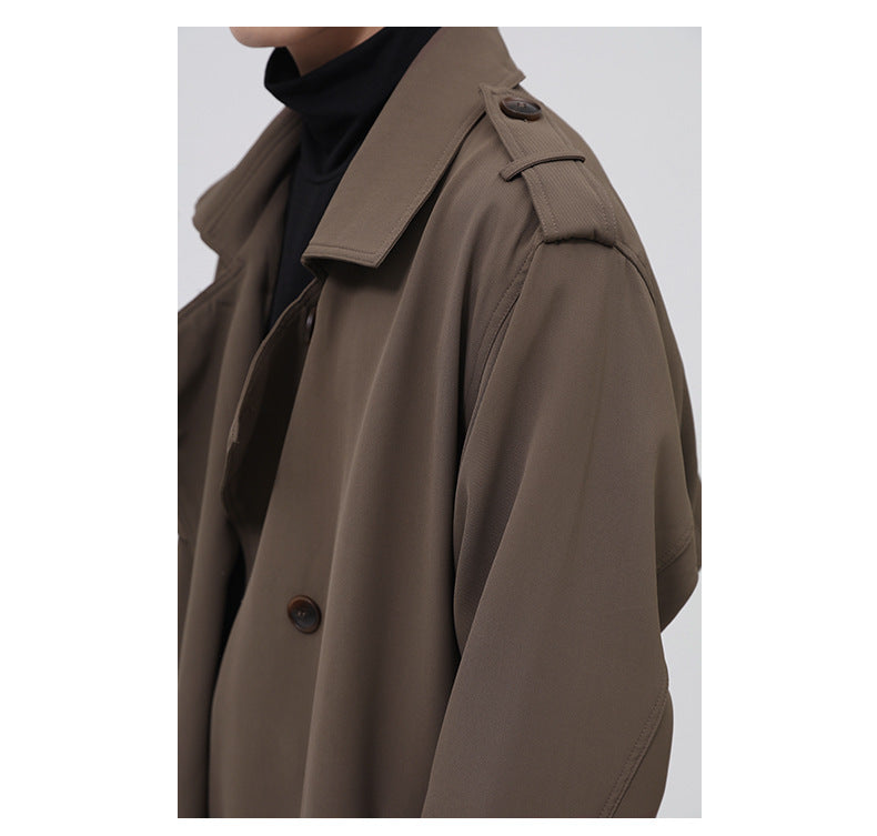 Double Breasted Simple Trench Coat Men's
