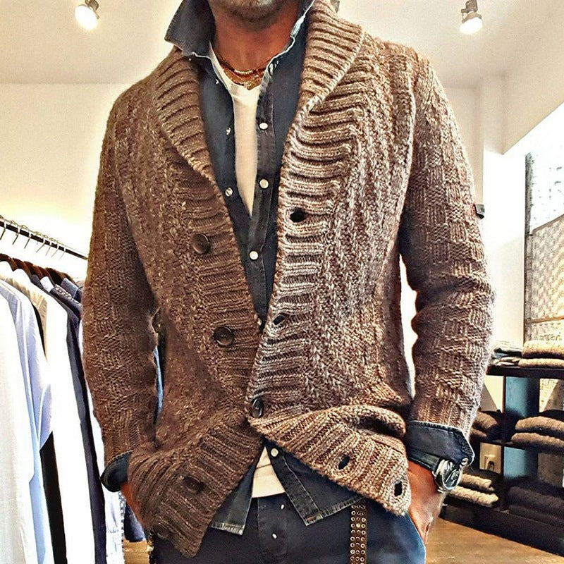 Plus Size Men's Knitted Sweater Winter Warm Coat