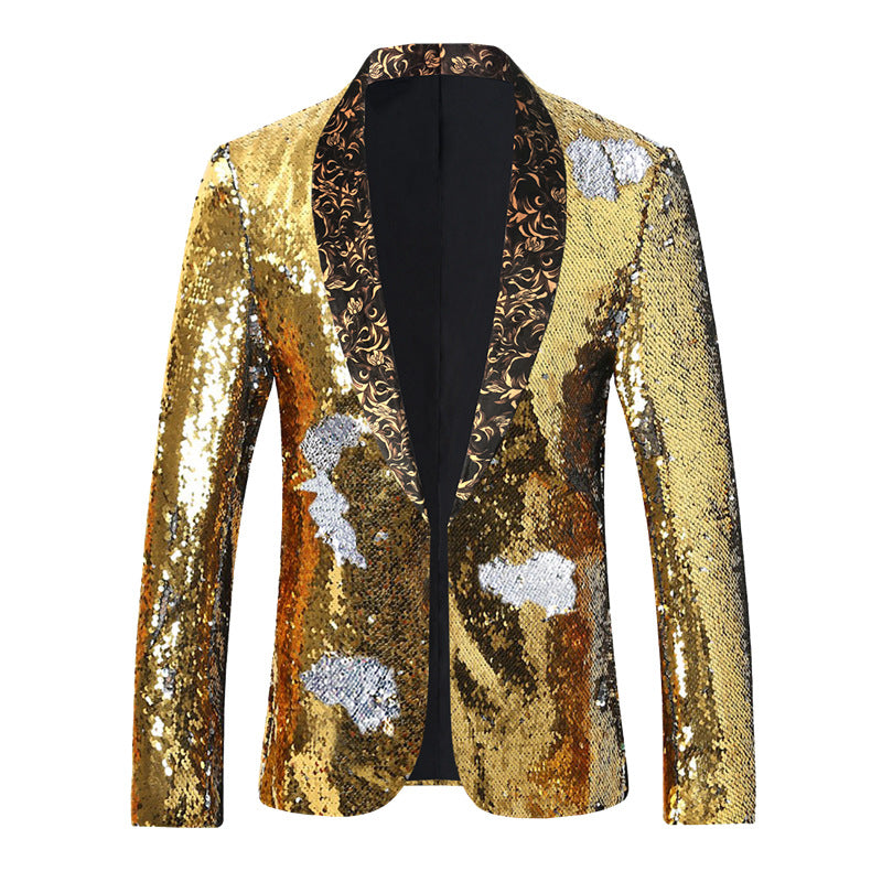 party Performance Dress Men's Double-sided Sequined Suit blazer