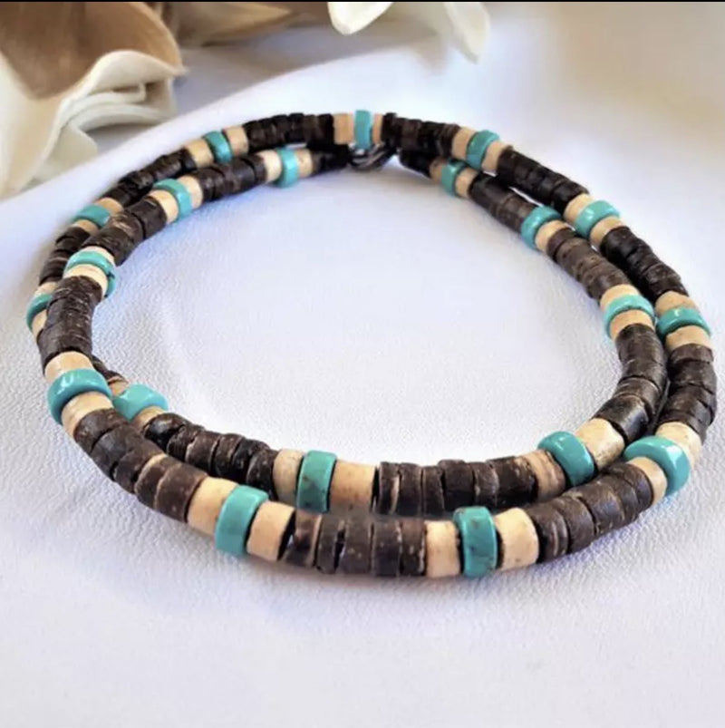 Coconut Shell Turquoise Shell Men And Women Necklace