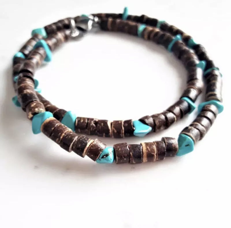 Coconut Shell Turquoise Shell Men And Women Necklace