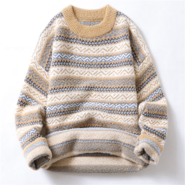Suéter de punto para hombre, suéter de terciopelo de visón de otoño e invierno