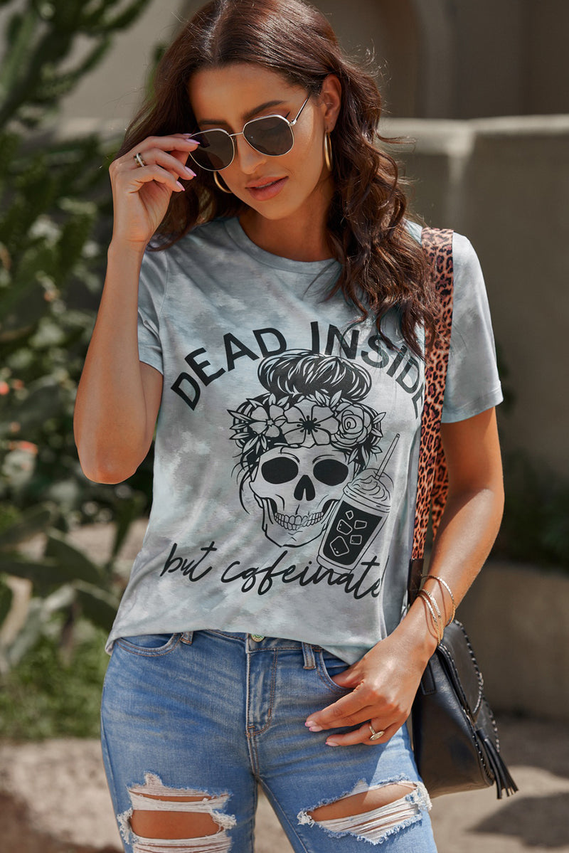 Camiseta de manga corta con estampado de calavera