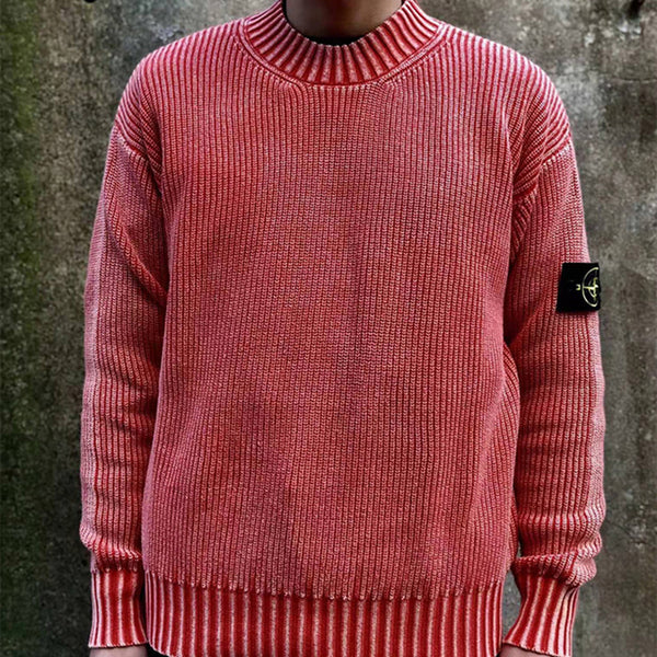 Tie-Dye Pullover Round Neck Thickened Men's Sweater