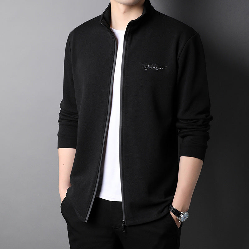 Fashion Trend Stand Collar Embroidered Sports Men's Jacket