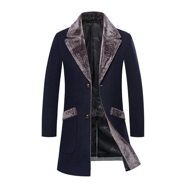 Slim Mid Length Woolen Casual Coat