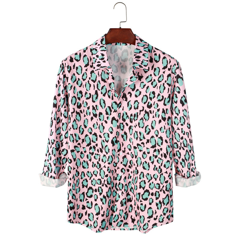 Casual Hong Kong Style Printed Long Sleeved Men's And Women's Shirts