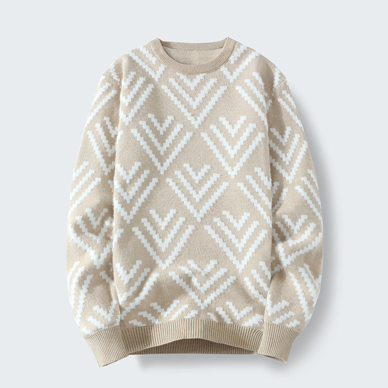 Knit Sweater With Round Neckline Inside