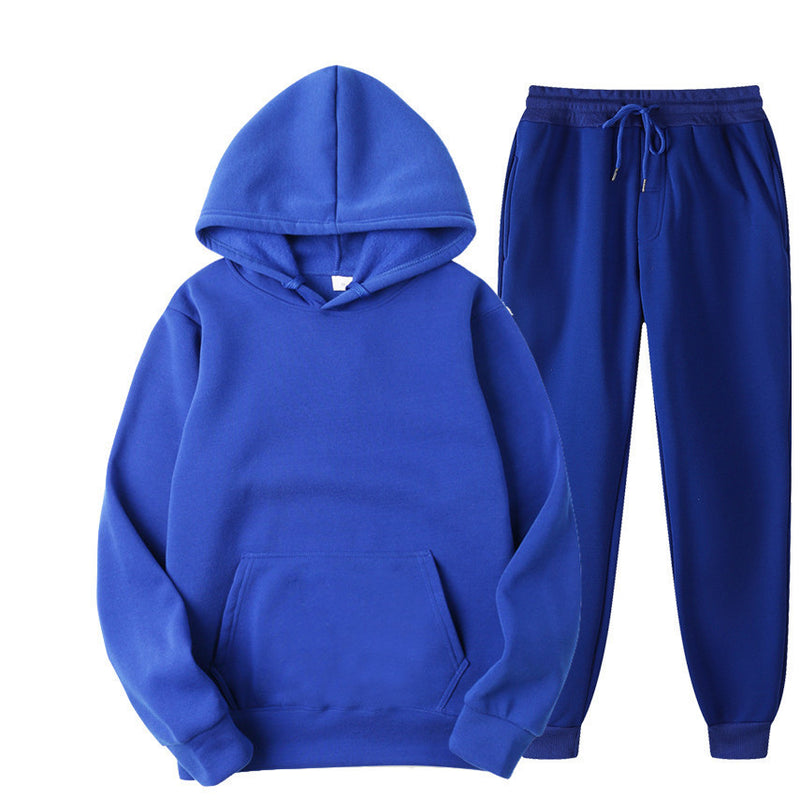 Casual Solid Color Sweater And Velvet Pullover jumpSuit for men