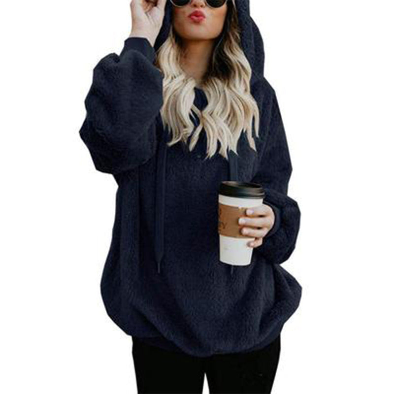 Women's Hooded Plush Sweater