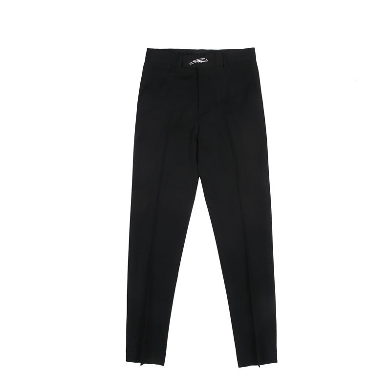 Embroidered New Men's Slim Casual Western Trousers