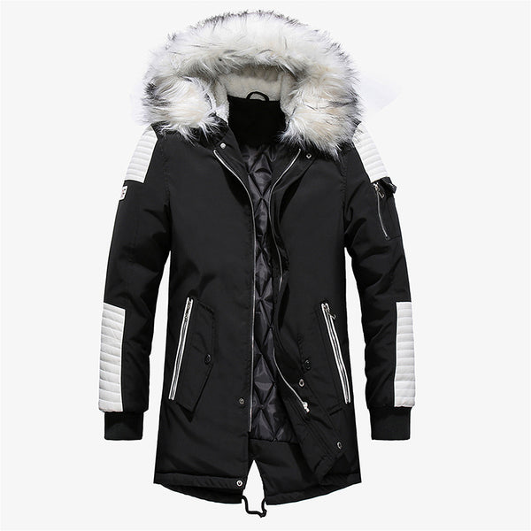 Winter Men Jacket Fur Hooded Collar Thick Warm Parka Men Coats
